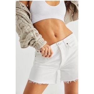 AGOLDE Parker Long Loose Shorts in Panna Cotta White Size 26